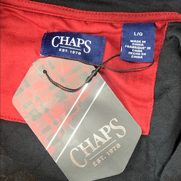 Chaps Quarter Snap Pullover Quilted Black Men’s Sz L NWT - Picture 4 of 8